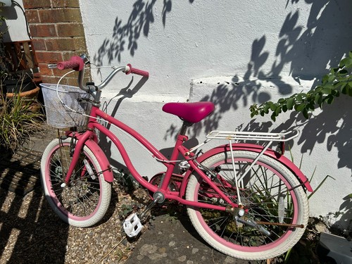 Lovely pink girls bike with - pink,